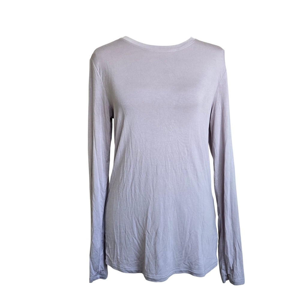 Babaton Sz M Women's Lilac Purple Long Sleeve Stretchy‎ Relaxed Top Rayon Blend